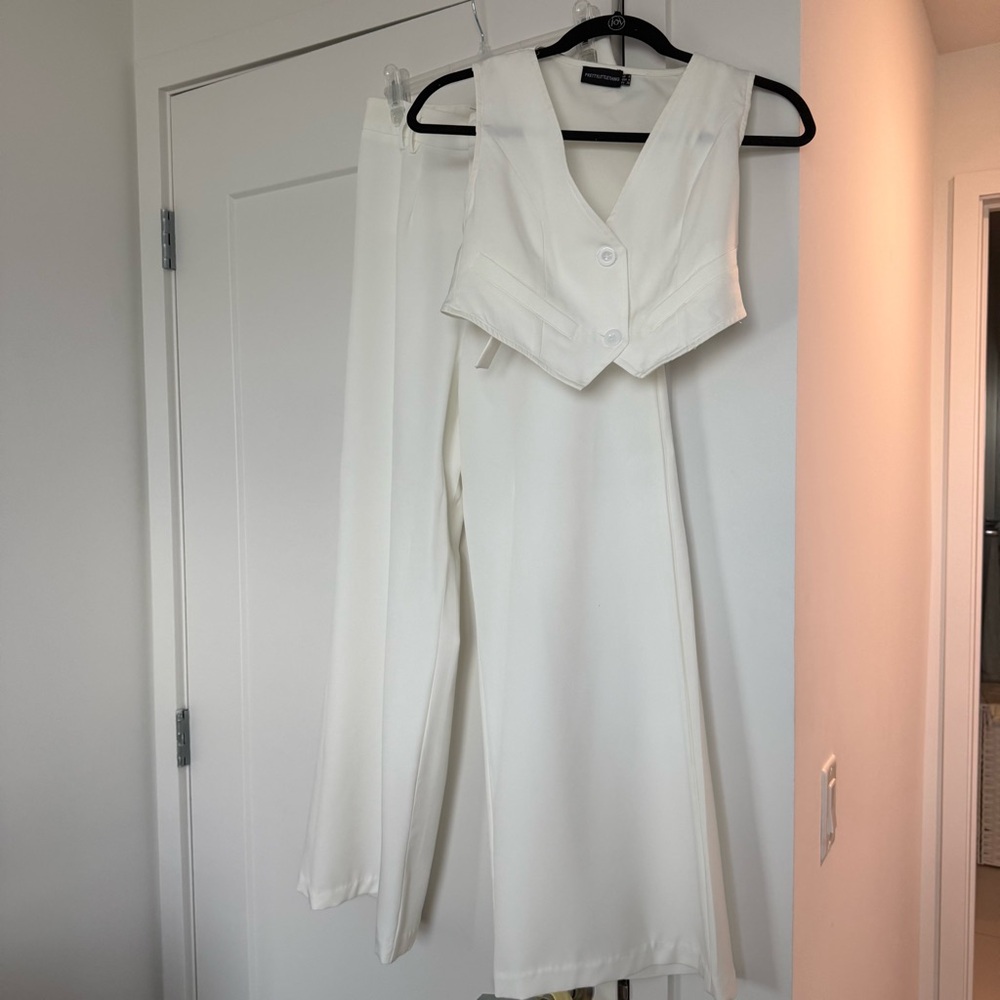 PrettyLittleThing White Two-Piece Set